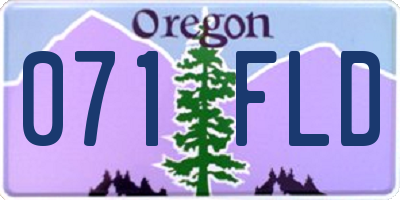 OR license plate 071FLD