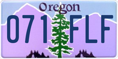 OR license plate 071FLF