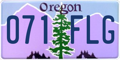 OR license plate 071FLG