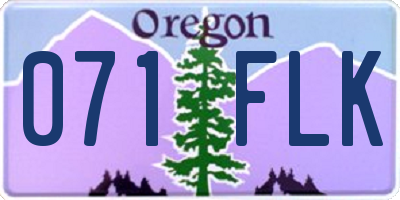OR license plate 071FLK