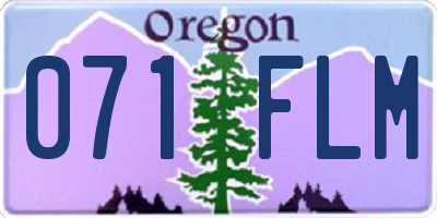 OR license plate 071FLM