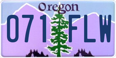 OR license plate 071FLW