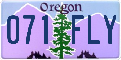 OR license plate 071FLY