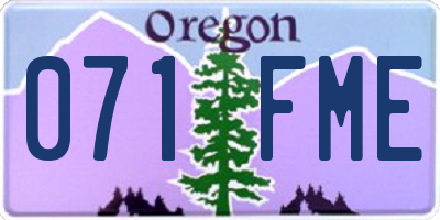 OR license plate 071FME