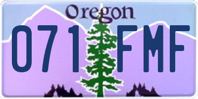 OR license plate 071FMF
