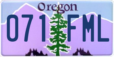 OR license plate 071FML