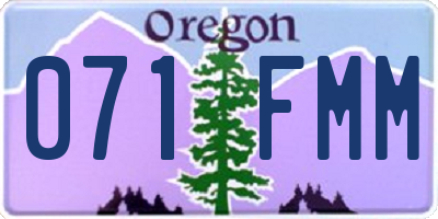 OR license plate 071FMM