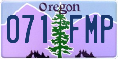 OR license plate 071FMP