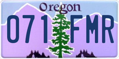 OR license plate 071FMR
