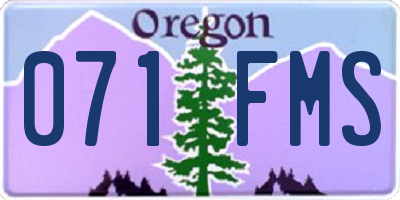 OR license plate 071FMS
