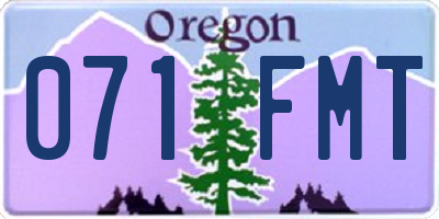 OR license plate 071FMT