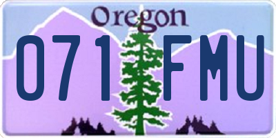 OR license plate 071FMU