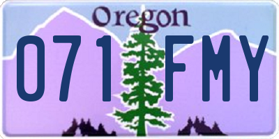 OR license plate 071FMY