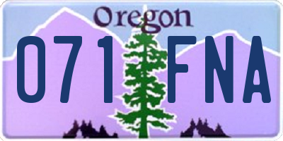 OR license plate 071FNA