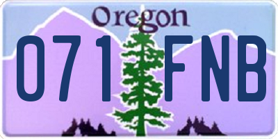 OR license plate 071FNB