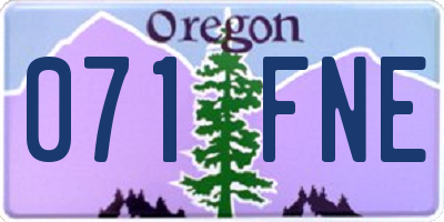 OR license plate 071FNE