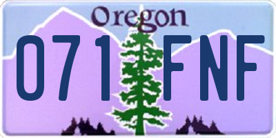 OR license plate 071FNF