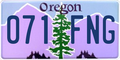 OR license plate 071FNG