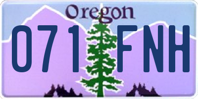 OR license plate 071FNH