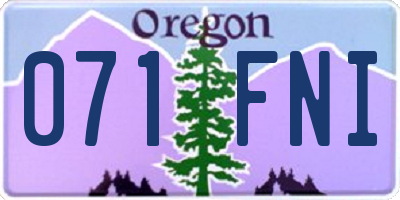 OR license plate 071FNI