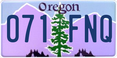 OR license plate 071FNQ