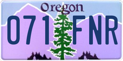 OR license plate 071FNR