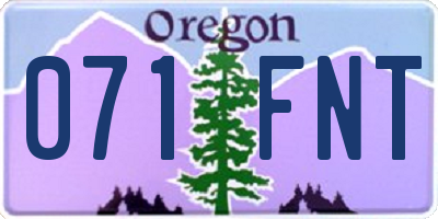 OR license plate 071FNT