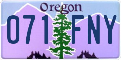 OR license plate 071FNY