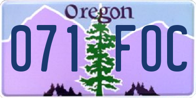 OR license plate 071FOC