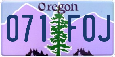 OR license plate 071FOJ