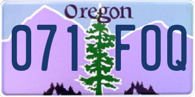 OR license plate 071FOQ