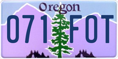 OR license plate 071FOT