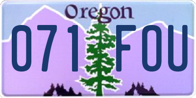 OR license plate 071FOU