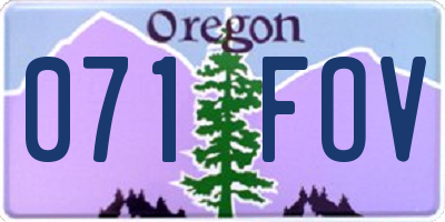 OR license plate 071FOV