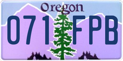 OR license plate 071FPB