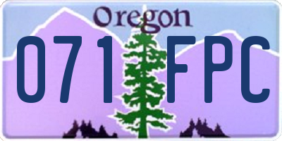 OR license plate 071FPC
