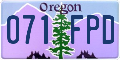 OR license plate 071FPD