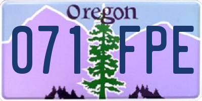 OR license plate 071FPE