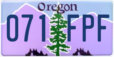 OR license plate 071FPF