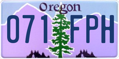 OR license plate 071FPH