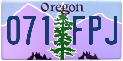 OR license plate 071FPJ