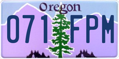 OR license plate 071FPM