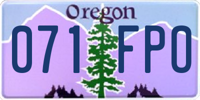 OR license plate 071FPO