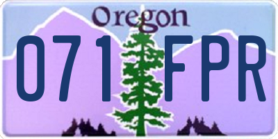 OR license plate 071FPR