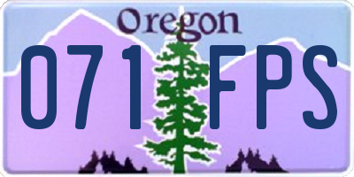 OR license plate 071FPS