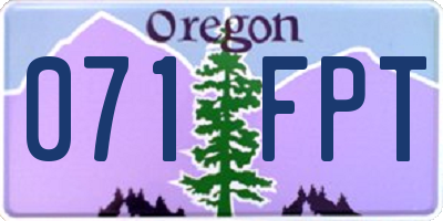 OR license plate 071FPT