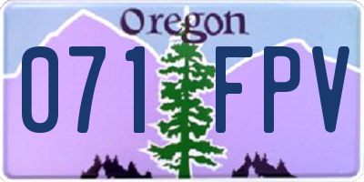 OR license plate 071FPV
