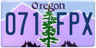 OR license plate 071FPX