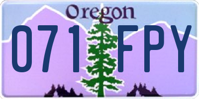 OR license plate 071FPY
