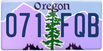 OR license plate 071FQB